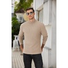 image:imageCOOFANDY Mens Mock Turtleneck Sweater Long Sleeve Half Neck Pullover Thermal Casual Ribbed High Neck Pullover SweaterKhaki