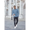 image:imageCOOFANDY Mens Mock Turtleneck Sweater Long Sleeve Half Neck Pullover Thermal Casual Ribbed High Neck Pullover SweaterLight Blue