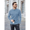 image:imageCOOFANDY Mens Mock Turtleneck Sweater Long Sleeve Half Neck Pullover Thermal Casual Ribbed High Neck Pullover SweaterLight Blue