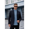 image:imageCOOFANDY Mens Mock Turtleneck Sweater Long Sleeve Half Neck Pullover Thermal Casual Ribbed High Neck Pullover SweaterLight Blue
