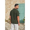 image:imageCOOFANDY Mens Polo Shirt Casual Short Sleeve Textured Knit Button Polo TShirts Summer Vacation Stretchy Golf ShirtsArmy Green
