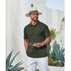image:imageCOOFANDY Mens Polo Shirt Casual Short Sleeve Textured Knit Button Polo TShirts Summer Vacation Stretchy Golf ShirtsArmy Green