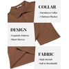 image:imageCOOFANDY Mens Polo Shirt Casual Short Sleeve Textured Knit Button Polo TShirts Summer Vacation Stretchy Golf ShirtsBrown