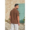 image:imageCOOFANDY Mens Polo Shirt Casual Short Sleeve Textured Knit Button Polo TShirts Summer Vacation Stretchy Golf ShirtsBrown