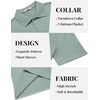 image:imageCOOFANDY Mens Polo Shirt Casual Short Sleeve Textured Knit Button Polo TShirts Summer Vacation Stretchy Golf ShirtsGray Green