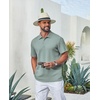 image:imageCOOFANDY Mens Polo Shirt Casual Short Sleeve Textured Knit Button Polo TShirts Summer Vacation Stretchy Golf ShirtsGray Green