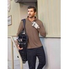 image:imageCOOFANDY Mens Quarter Zip Pullover Shirts Long Sleeve Sun Protection UPF 50 Rash Guard Athletic Golf Running ShirtBrown