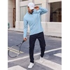 image:imageCOOFANDY Mens Quarter Zip Pullover Shirts Long Sleeve Sun Protection UPF 50 Rash Guard Athletic Golf Running ShirtLight Blue