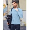 image:imageCOOFANDY Mens Quarter Zip Pullover Shirts Long Sleeve Sun Protection UPF 50 Rash Guard Athletic Golf Running ShirtLight Blue