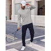 image:imageCOOFANDY Mens Quarter Zip Pullover Shirts Long Sleeve Sun Protection UPF 50 Rash Guard Athletic Golf Running ShirtLight Grey