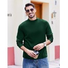 image:imageCOOFANDY Mens Slim Fit Mock Turtleneck T Shirt Casual Basic Knitted Long Sleeve Pullover SweaterBlue Green