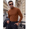 image:imageCOOFANDY Mens Slim Fit Mock Turtleneck T Shirt Casual Basic Knitted Long Sleeve Pullover SweaterLight Brown