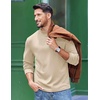 image:imageCOOFANDY Mens Slim Fit Mock Turtleneck T Shirt Casual Basic Knitted Long Sleeve Pullover SweaterLight Brown Khaki