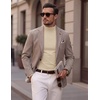 image:imageCOOFANDY Mens Slim Fit Mock Turtleneck T Shirt Casual Basic Knitted Long Sleeve Pullover SweaterLight Brown Khaki