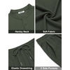 image:imageCOOFANDY Mens Summer Beach Outfits 2 Piece Casual Textured Henley Shirt and Shorts SetGreen