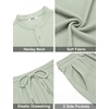 image:imageCOOFANDY Mens Summer Beach Outfits 2 Piece Casual Textured Henley Shirt and Shorts SetIce Green