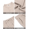 image:imageCOOFANDY Mens Summer Beach Outfits 2 Piece Casual Textured Henley Shirt and Shorts SetMoon Grey