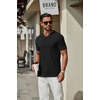 image:imageCOOFANDY Mens T Shirts Short Sleeve Classic V Neck TShirt Casual Summer Basic Tee ShirtAblack