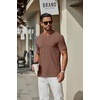 image:imageCOOFANDY Mens T Shirts Short Sleeve Classic V Neck TShirt Casual Summer Basic Tee ShirtBrown