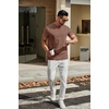image:imageCOOFANDY Mens T Shirts Short Sleeve Classic V Neck TShirt Casual Summer Basic Tee ShirtBrown