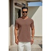 image:imageCOOFANDY Mens T Shirts Short Sleeve Classic V Neck TShirt Casual Summer Basic Tee ShirtBrown