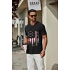 image:imageCOOFANDY Mens T Shirts Short Sleeve Classic V Neck TShirt Casual Summer Basic Tee ShirtYblack Independence Flag