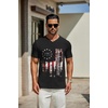 image:imageCOOFANDY Mens T Shirts Short Sleeve Classic V Neck TShirt Casual Summer Basic Tee ShirtYblack Independence Flag