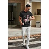 image:imageCOOFANDY Mens T Shirts Short Sleeve Classic V Neck TShirt Casual Summer Basic Tee ShirtYblack Independence Flag