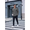 image:imageCOOFANDY Mens TShirt Long Sleeve Crew Neck Basic Tee Shirts Soft Casual Lightweight TShirtsAdark Grey