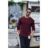 image:imageCOOFANDY Mens TShirt Long Sleeve Crew Neck Basic Tee Shirts Soft Casual Lightweight TShirtsAdark Red