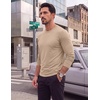 image:imageCOOFANDY Mens TShirt Long Sleeve Crew Neck Basic Tee Shirts Soft Casual Lightweight TShirtsAkhaki