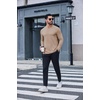 image:imageCOOFANDY Mens TShirt Long Sleeve Crew Neck Basic Tee Shirts Soft Casual Lightweight TShirtsAkhaki