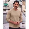 image:imageCOOFANDY Mens TShirt Long Sleeve Crew Neck Basic Tee Shirts Soft Casual Lightweight TShirtsAkhaki