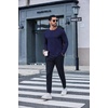 image:imageCOOFANDY Mens TShirt Long Sleeve Crew Neck Basic Tee Shirts Soft Casual Lightweight TShirtsAnavy Blue