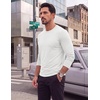 image:imageCOOFANDY Mens TShirt Long Sleeve Crew Neck Basic Tee Shirts Soft Casual Lightweight TShirtsAwhite