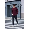 image:imageCOOFANDY Mens TShirt Long Sleeve Crew Neck Basic Tee Shirts Soft Casual Lightweight TShirtsBblackDark GreyDark Red