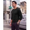 image:imageCOOFANDY Mens TShirt Long Sleeve Crew Neck Basic Tee Shirts Soft Casual Lightweight TShirtsBblackNavy BlueWhite