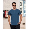 image:imageCOOFANDY Mens TShirts Henley Short Sleeve Cotton Shirts Button Tee Tops  COOFANDYBlue