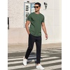 image:imageCOOFANDY Mens TShirts Henley Short Sleeve Cotton Shirts Button Tee Tops  COOFANDYDark Green