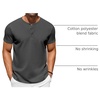 image:imageCOOFANDY Mens TShirts Henley Short Sleeve Cotton Shirts Button Tee Tops  COOFANDYDark Grey