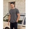 image:imageCOOFANDY Mens TShirts Henley Short Sleeve Cotton Shirts Button Tee Tops  COOFANDYDark Grey