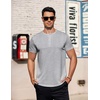 image:imageCOOFANDY Mens TShirts Henley Short Sleeve Cotton Shirts Button Tee Tops  COOFANDYGrey