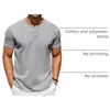 image:imageCOOFANDY Mens TShirts Henley Short Sleeve Cotton Shirts Button Tee Tops  COOFANDYGrey
