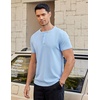 image:imageCOOFANDY Mens TShirts Henley Short Sleeve Cotton Shirts Button Tee Tops  COOFANDYLight Blue