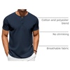 image:imageCOOFANDY Mens TShirts Henley Short Sleeve Cotton Shirts Button Tee Tops  COOFANDYNavy Blue