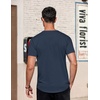 image:imageCOOFANDY Mens TShirts Henley Short Sleeve Cotton Shirts Button Tee Tops  COOFANDYNavy Blue