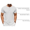 image:imageCOOFANDY Mens TShirts Henley Short Sleeve Cotton Shirts Button Tee Tops  COOFANDYWhite