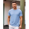 image:imageCOOFANDY Mens TShirts Summer Crew Neck Casual T Shirts Plain Short Sleeve Shirts Basic TeesB Light Blue