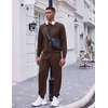 image:imageCOOFANDY Mens Tracksuit 2 Piece Long Sleeve Pullover Jogging Track Suit Athletic Casual SweatsuitBrown