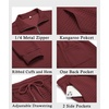 image:imageCOOFANDY Mens Tracksuit 2 Piece Quarter Zip Sweatsuit Workout Plaid Jacquard Jogging Suit SetDark Red